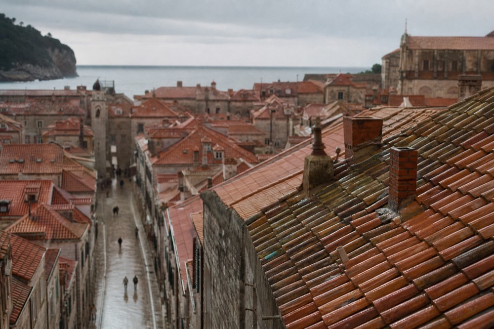 Rooftops of Dubrovnik Old Town with the Stradun street visible below