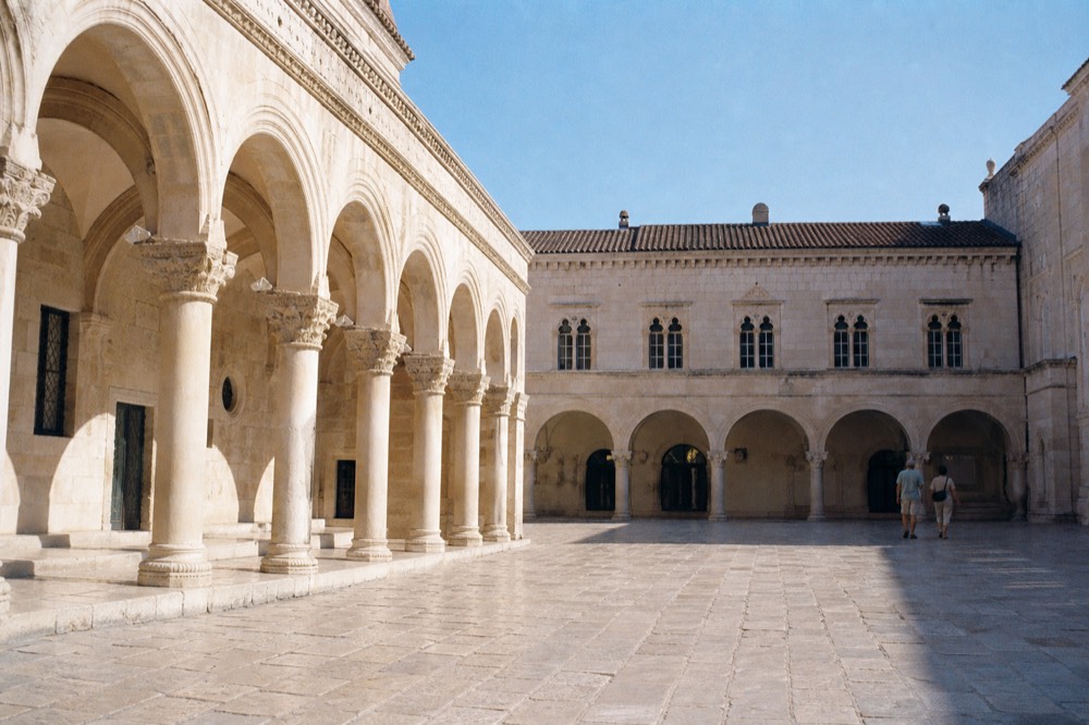 Renaissance courtyard arcade of the Rector's Palace in Dubrovnik