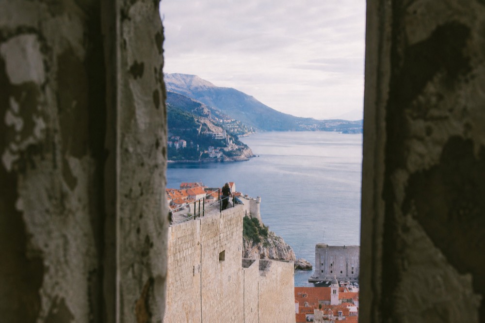 fortress terrace above Dubrovnik with views over the old city and Adriatic sea